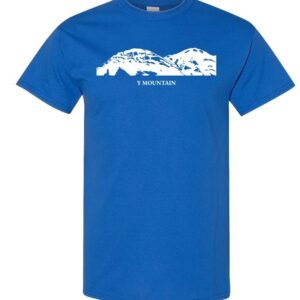 Y Mountain Provo T-Shirt | Utah Provo Souvenir Tee | Unisex Gildan Heavy Cotton Royal Blue or Charcoal Gray Shirt | Size Small, 100% Cotton