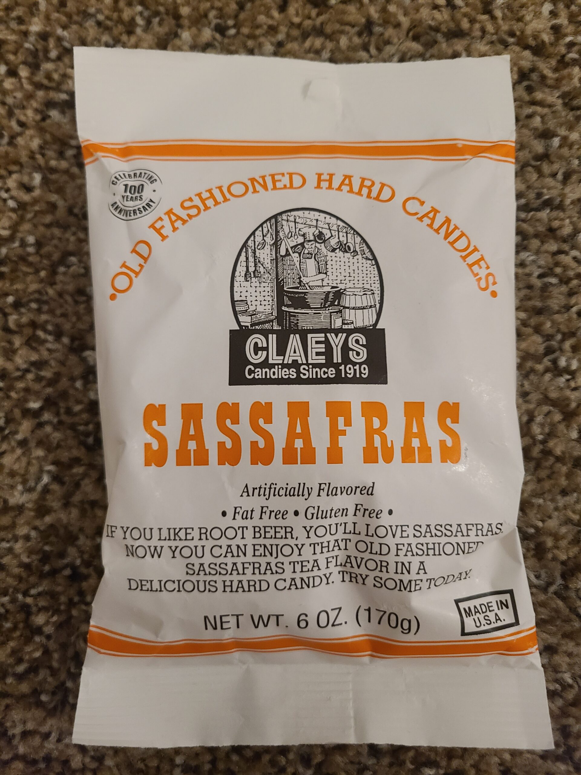 Sassafras Flavored Claeys Old Fashioned Hard Candy | Candies since 1919 | Fat Free | Gluten Free | Made in USA