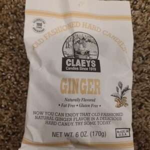 Ginger Flavored Claeys Old Fashioned Hard Candy | Candies since 1919 | Fat Free | Gluten Free | Made in USA