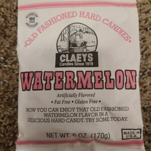 Watermelon Flavored Claeys Old Fashioned Hard Candy | Candies since 1919 | Fat Free | Gluten Free | Made in USA