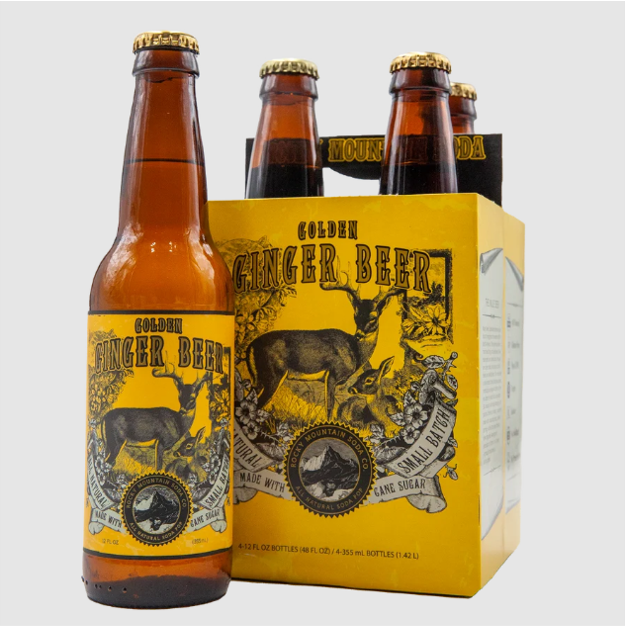 Golden Ginger Beer Soda 12 FL OZ Bottle | All Natural Soda Pop | Rocky Mountain Soda Co. | Made with Cane Sugar | Small Batch