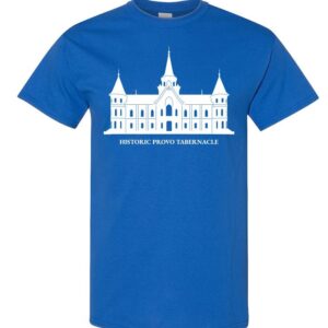 Historic Provo Tabernacle T-Shirt | Utah Provo Souvenir Tee | Unisex Gildan Heavy Cotton Royal Blue or Charcoal Gray Shirt | Size Small, 100% Cotton