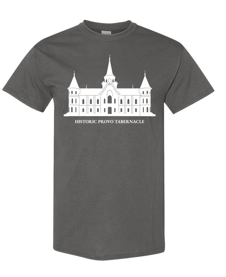 Historic Provo Tabernacle T-Shirt | Utah Provo Souvenir Tee | Unisex Gildan Heavy Cotton Royal Blue or Charcoal Gray Shirt | Size Small, 100% Cotton - Image 4