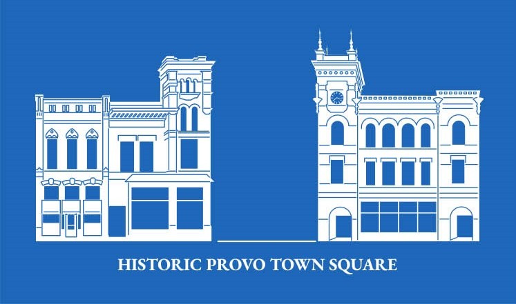 Historic Provo Town Square T-Shirt | Utah Provo Souvenir Tee | Unisex Gildan Heavy Cotton Royal Blue or Charcoal Gray Shirt | Size Small, 100% Cotton - Image 3